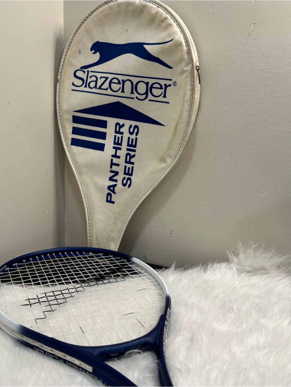 Slazenger Tennis W/ Paddle Cover with Blue Logo and Blue Grip 0 size III Racket